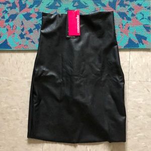 Black Faux Leather Skirt